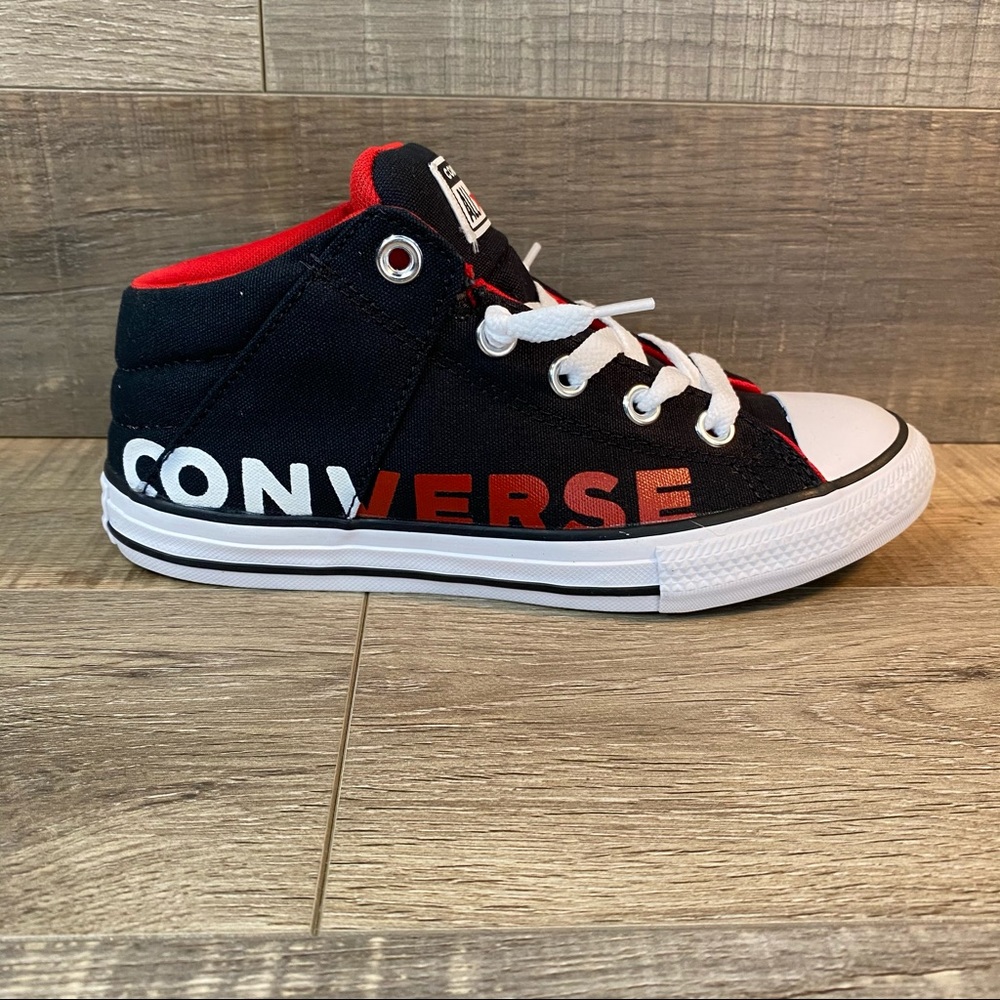 Converse Juniors CTAS Axel Mid Black Enamel Red - Picture 2 of 6
